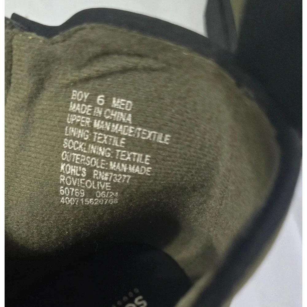 Sonoma Goods For Life Boys Rovie Olive Green Chelsea Ankle Boots Size 6 NWOT